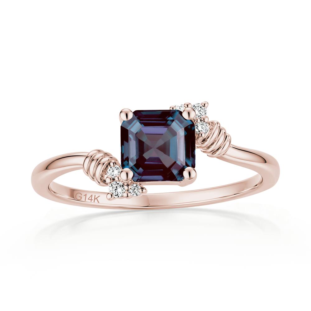 Asscher Cut London Blue Topaz Bypass Knot Ring - LUO Jewelry #gemstone_Alexandrite