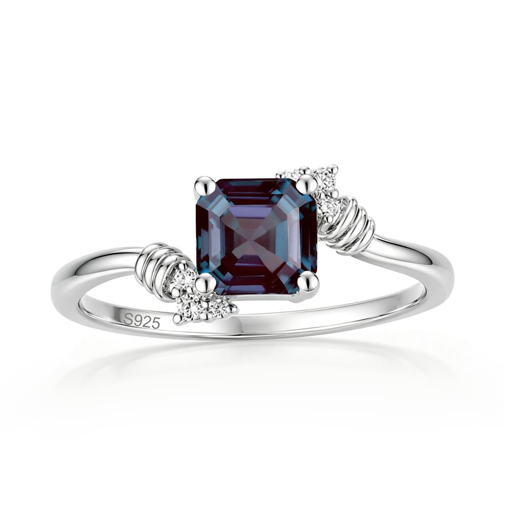 Asscher Cut London Blue Topaz Bypass Knot Ring - LUO Jewelry #gemstone_Alexandrite