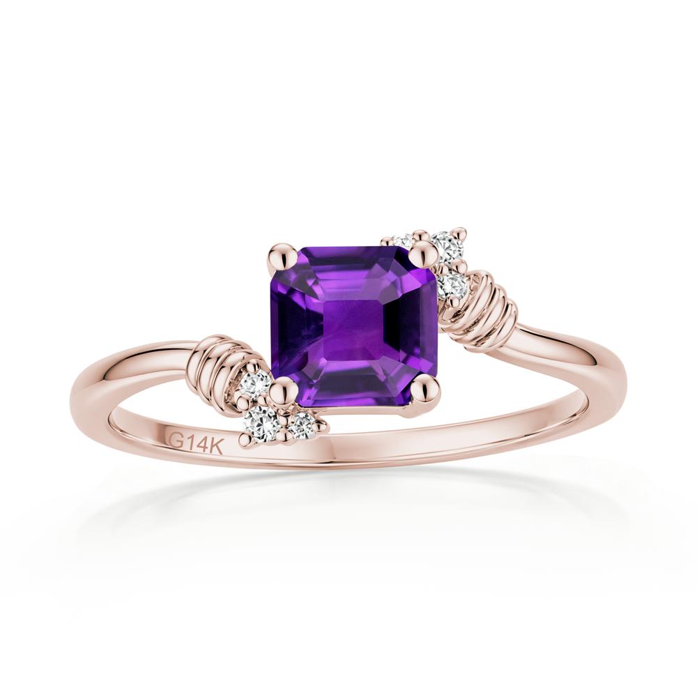 Asscher Cut London Blue Topaz Bypass Knot Ring - LUO Jewelry #gemstone_Amethyst