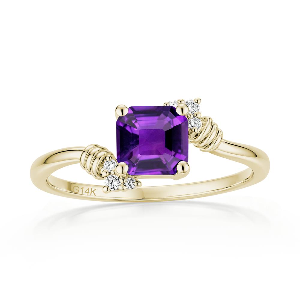 Asscher Cut London Blue Topaz Bypass Knot Ring - LUO Jewelry #gemstone_Amethyst