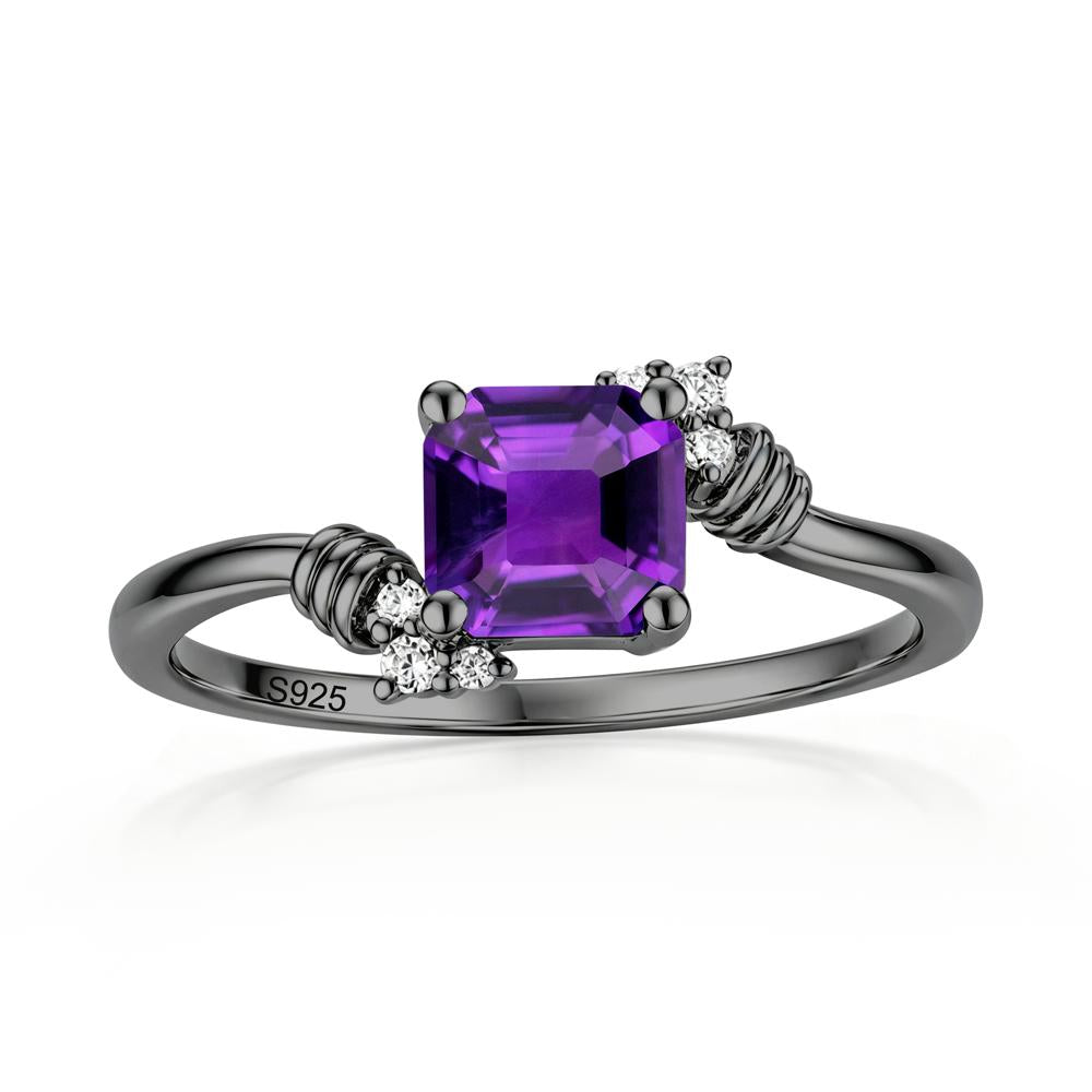 Asscher Cut London Blue Topaz Bypass Knot Ring - LUO Jewelry #gemstone_Amethyst