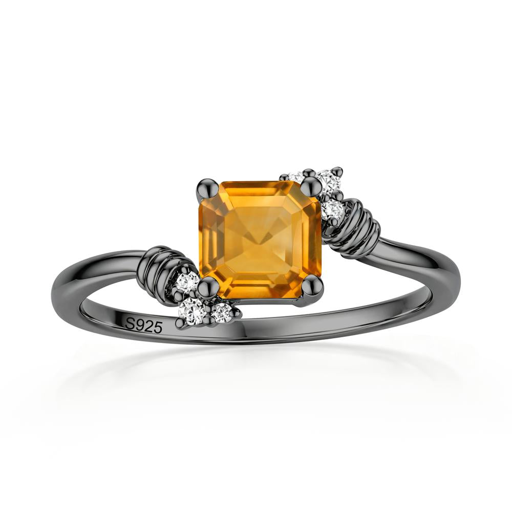 Asscher Cut London Blue Topaz Bypass Knot Ring - LUO Jewelry #gemstone_Citrine