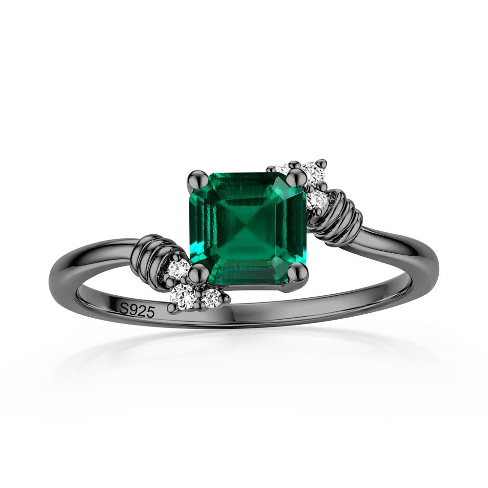 Asscher Cut London Blue Topaz Bypass Knot Ring - LUO Jewelry #gemstone_Emerald