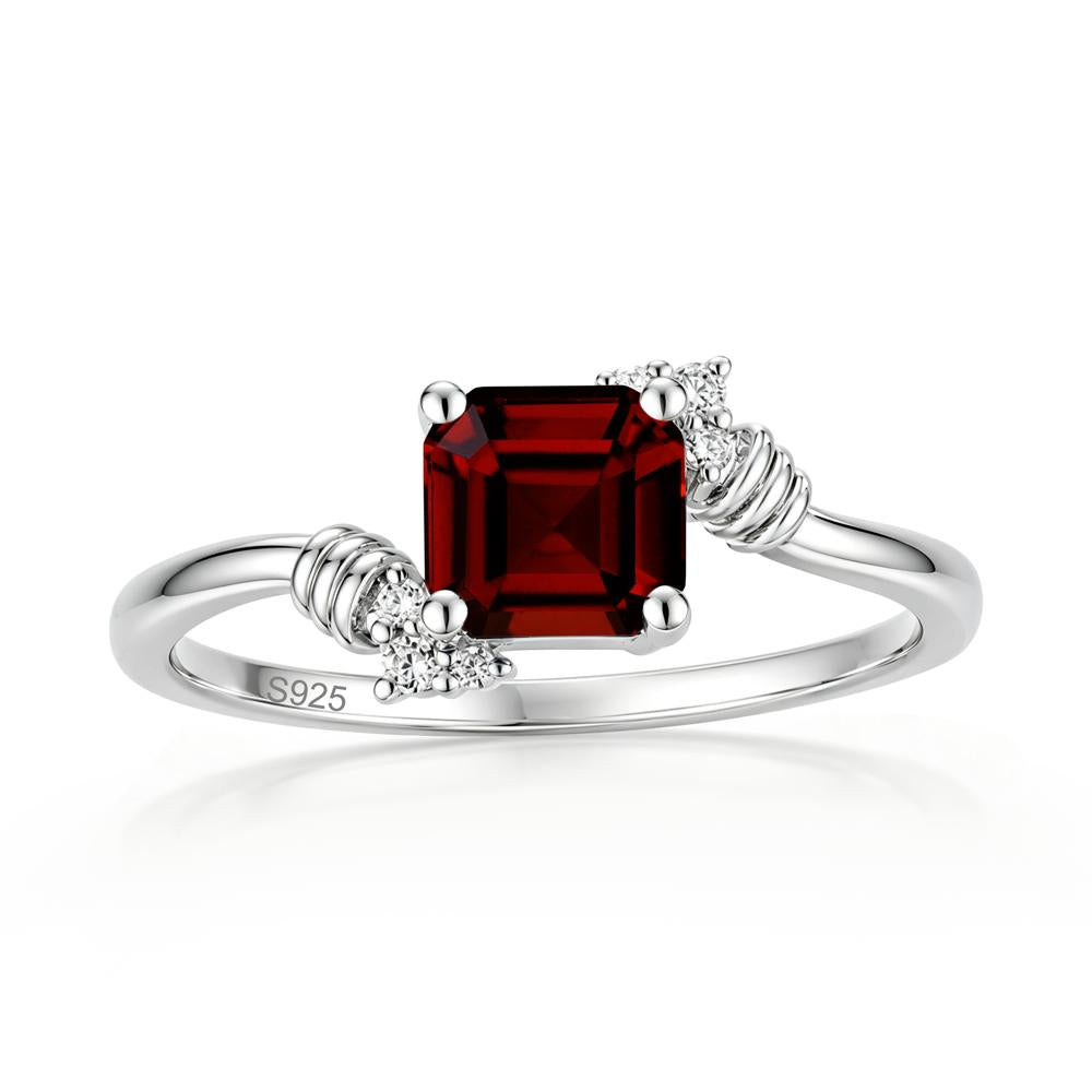 Asscher Cut London Blue Topaz Bypass Knot Ring - LUO Jewelry #gemstone_Garnet