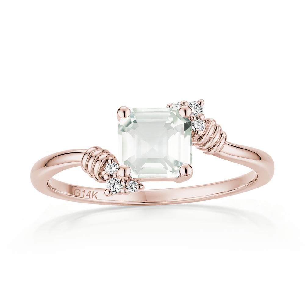 Asscher Cut London Blue Topaz Bypass Knot Ring - LUO Jewelry #gemstone_Green Amethyst