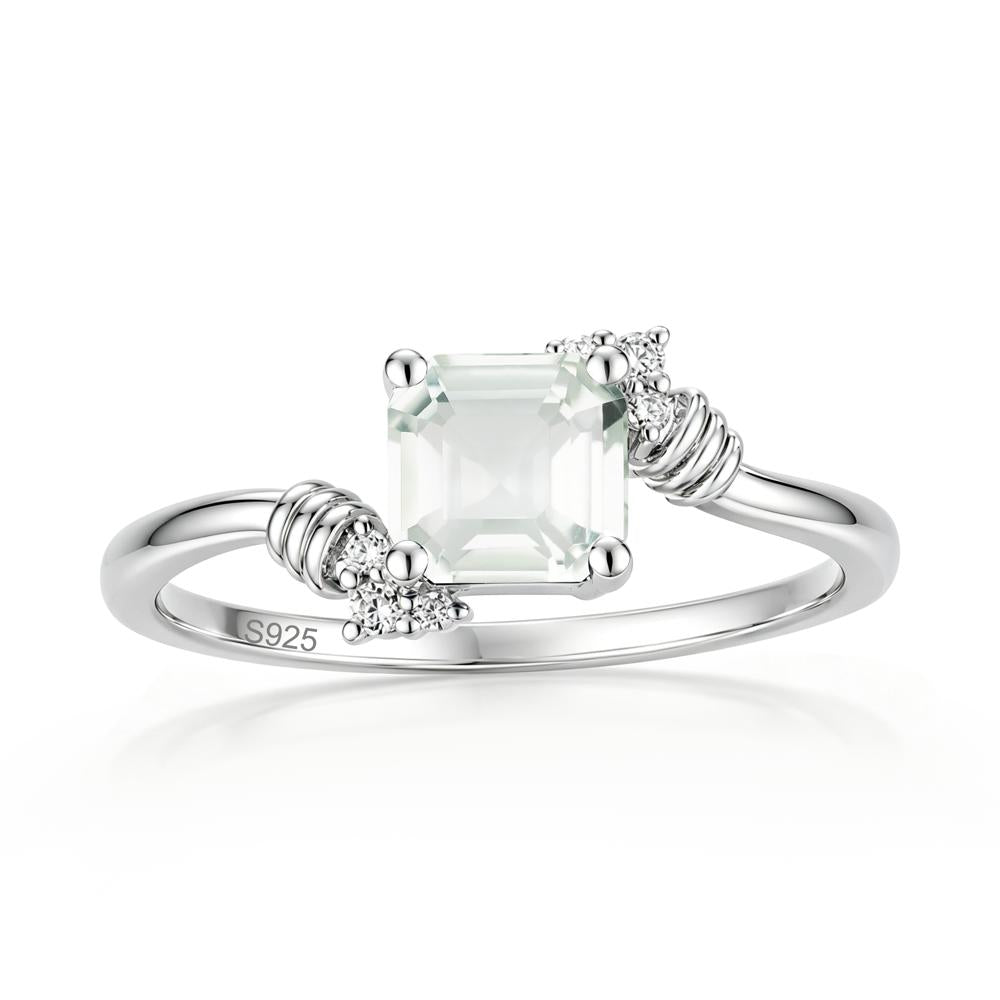 Asscher Cut London Blue Topaz Bypass Knot Ring - LUO Jewelry #gemstone_Green Amethyst
