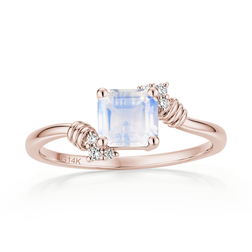 Asscher Cut London Blue Topaz Bypass Knot Ring - LUO Jewelry #gemstone_Moonstone