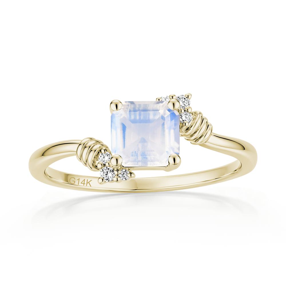 Asscher Cut London Blue Topaz Bypass Knot Ring - LUO Jewelry #gemstone_Moonstone