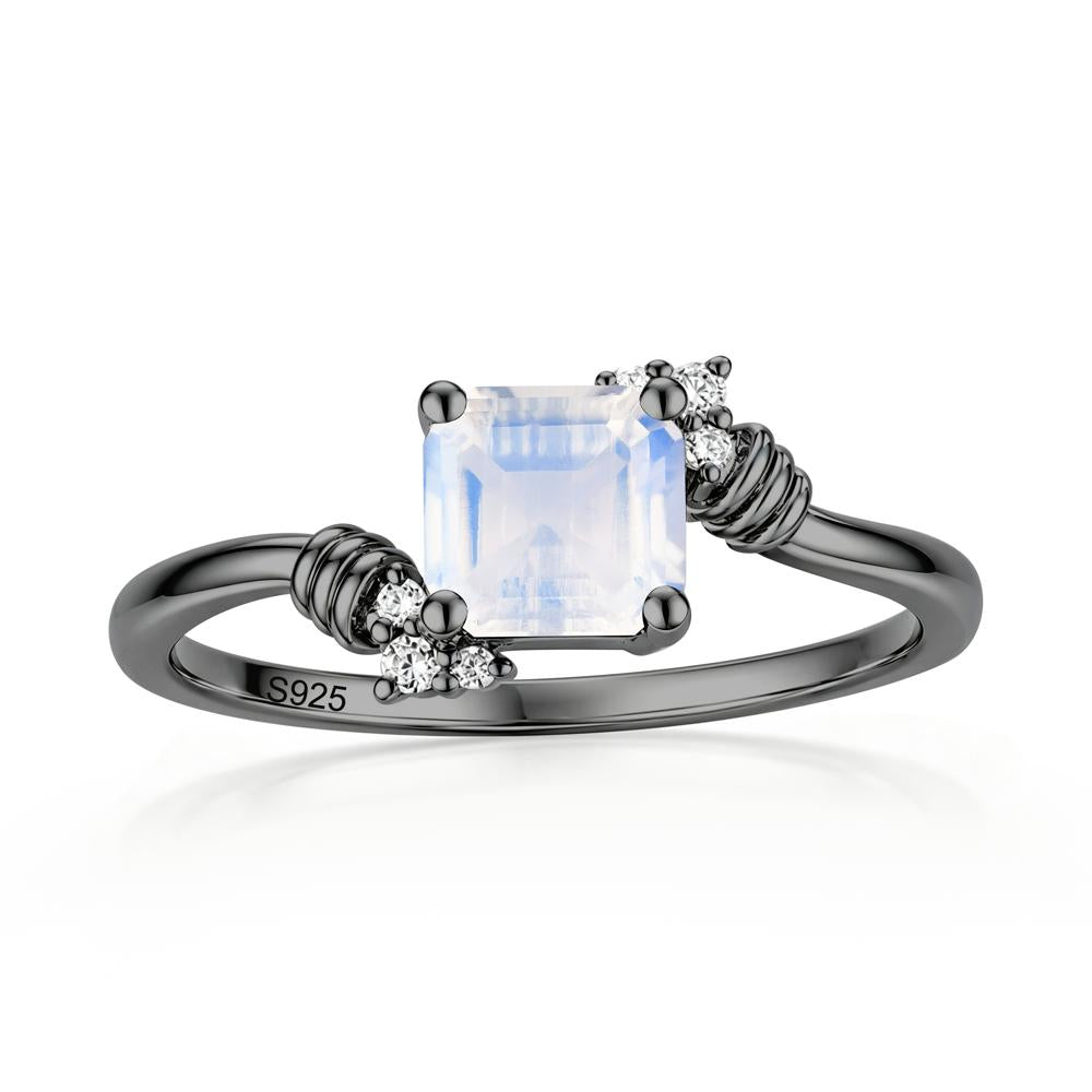 Asscher Cut London Blue Topaz Bypass Knot Ring - LUO Jewelry #gemstone_Moonstone