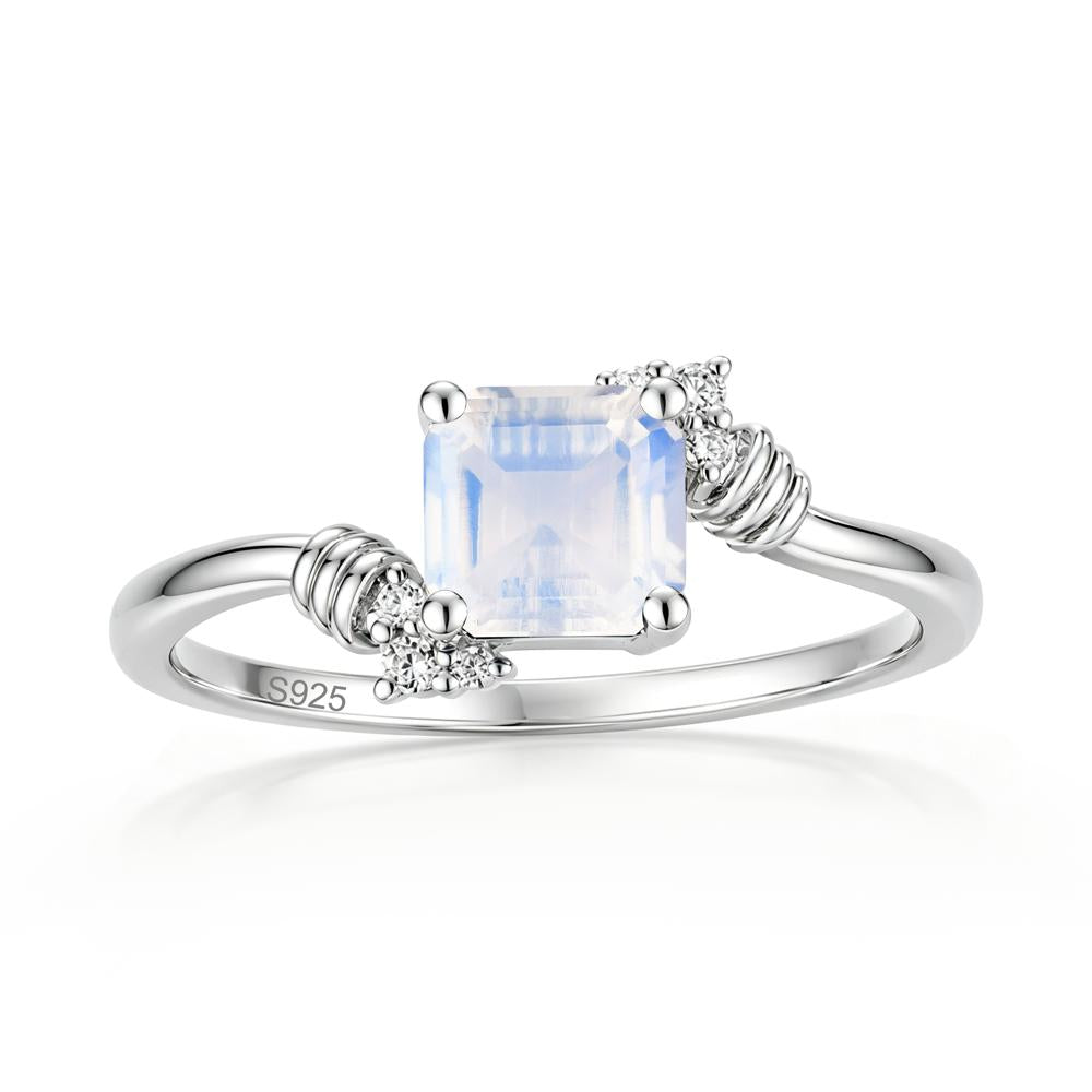 Asscher Cut London Blue Topaz Bypass Knot Ring - LUO Jewelry #gemstone_Moonstone