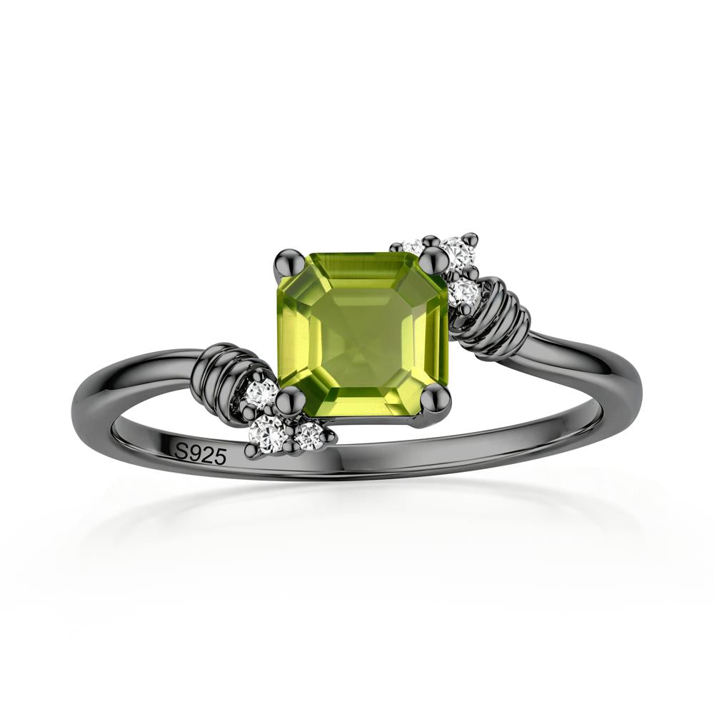 Asscher Cut London Blue Topaz Bypass Knot Ring - LUO Jewelry #gemstone_Peridot