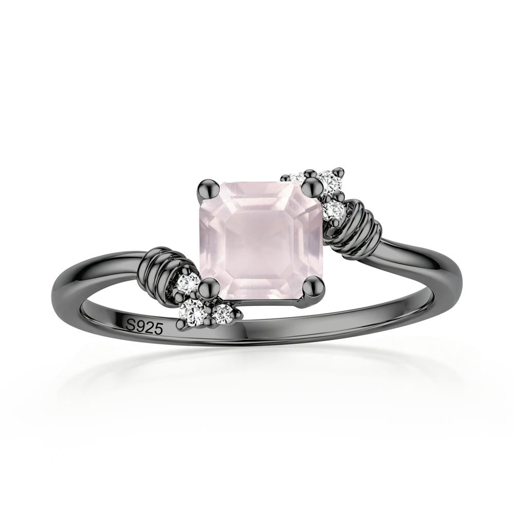 Asscher Cut London Blue Topaz Bypass Knot Ring - LUO Jewelry #gemstone_Rose Quartz