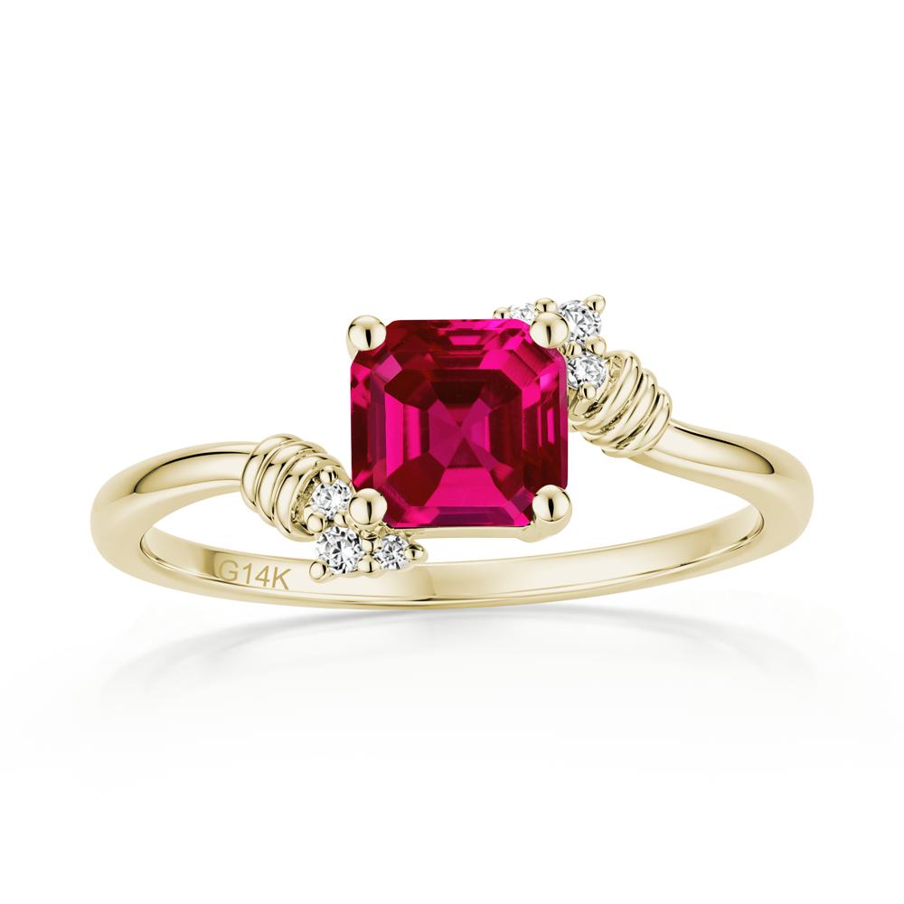 Asscher Cut London Blue Topaz Bypass Knot Ring - LUO Jewelry #gemstone_Ruby