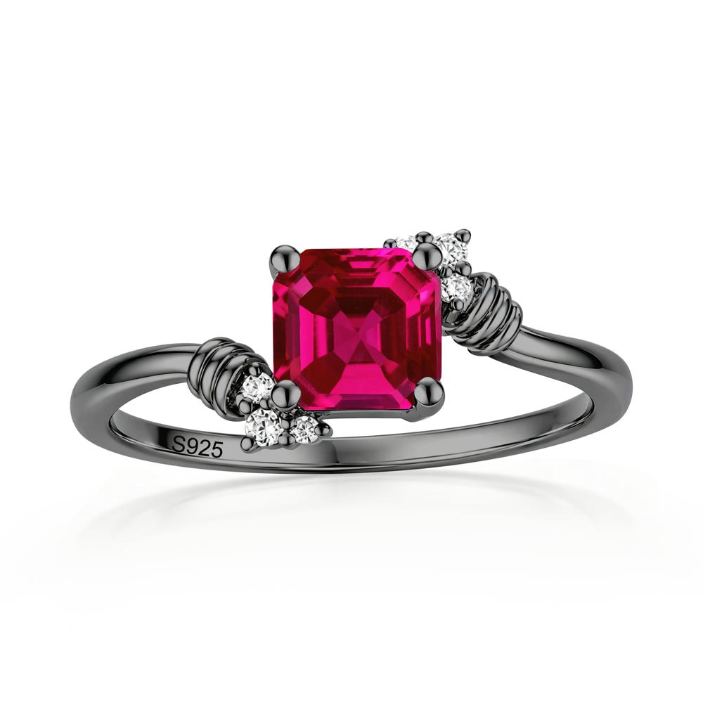 Asscher Cut London Blue Topaz Bypass Knot Ring - LUO Jewelry #gemstone_Ruby