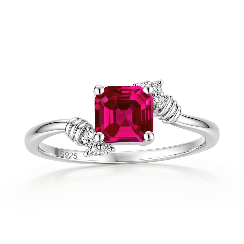 Asscher Cut London Blue Topaz Bypass Knot Ring - LUO Jewelry #gemstone_Ruby