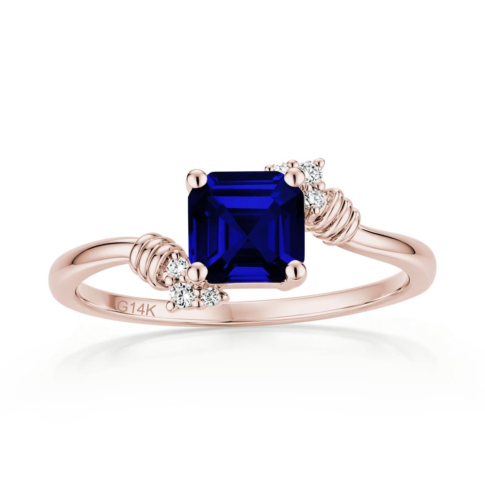 Asscher Cut London Blue Topaz Bypass Knot Ring - LUO Jewelry #gemstone_Sapphire