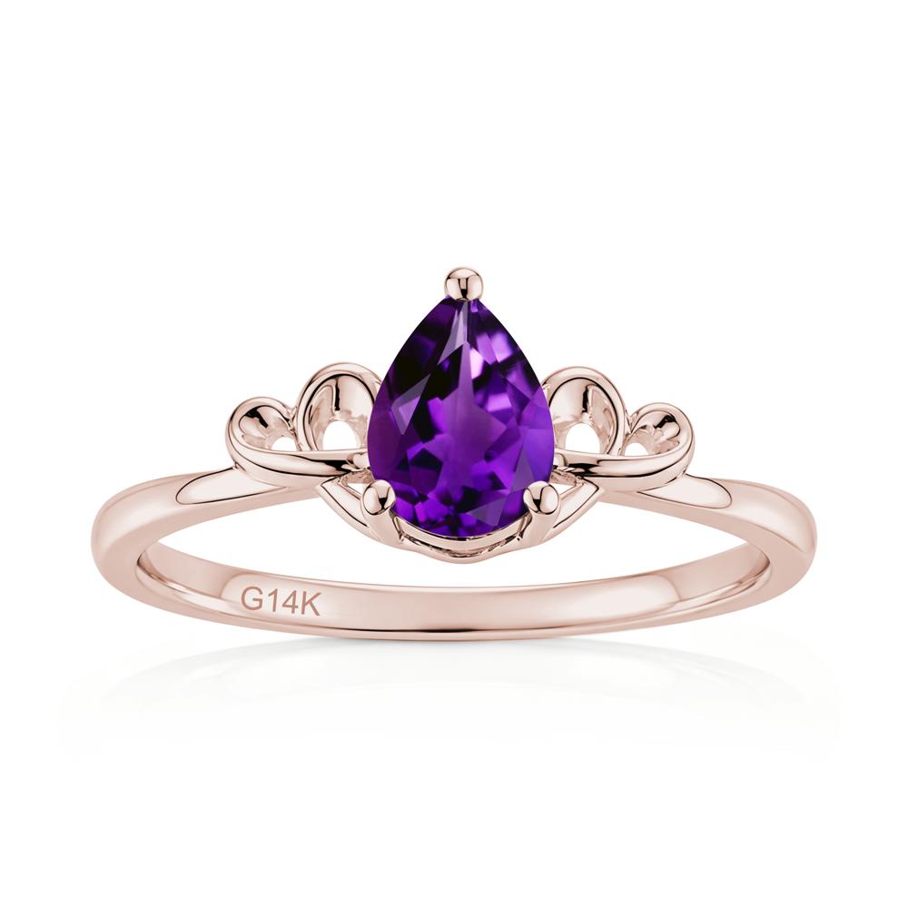 Love Knot Pear Shaped Sapphire Ring - LUO Jewelry #gemstone_Amethyst