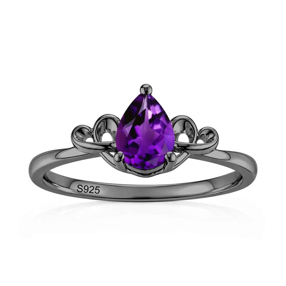 Love Knot Pear Shaped Sapphire Ring - LUO Jewelry #gemstone_Amethyst