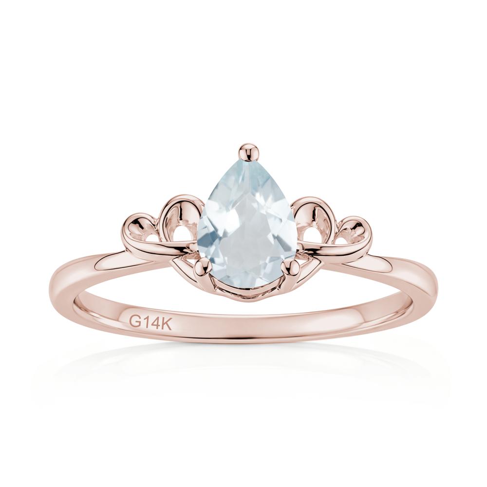 Love Knot Pear Shaped Sapphire Ring - LUO Jewelry #gemstone_Aquamarine