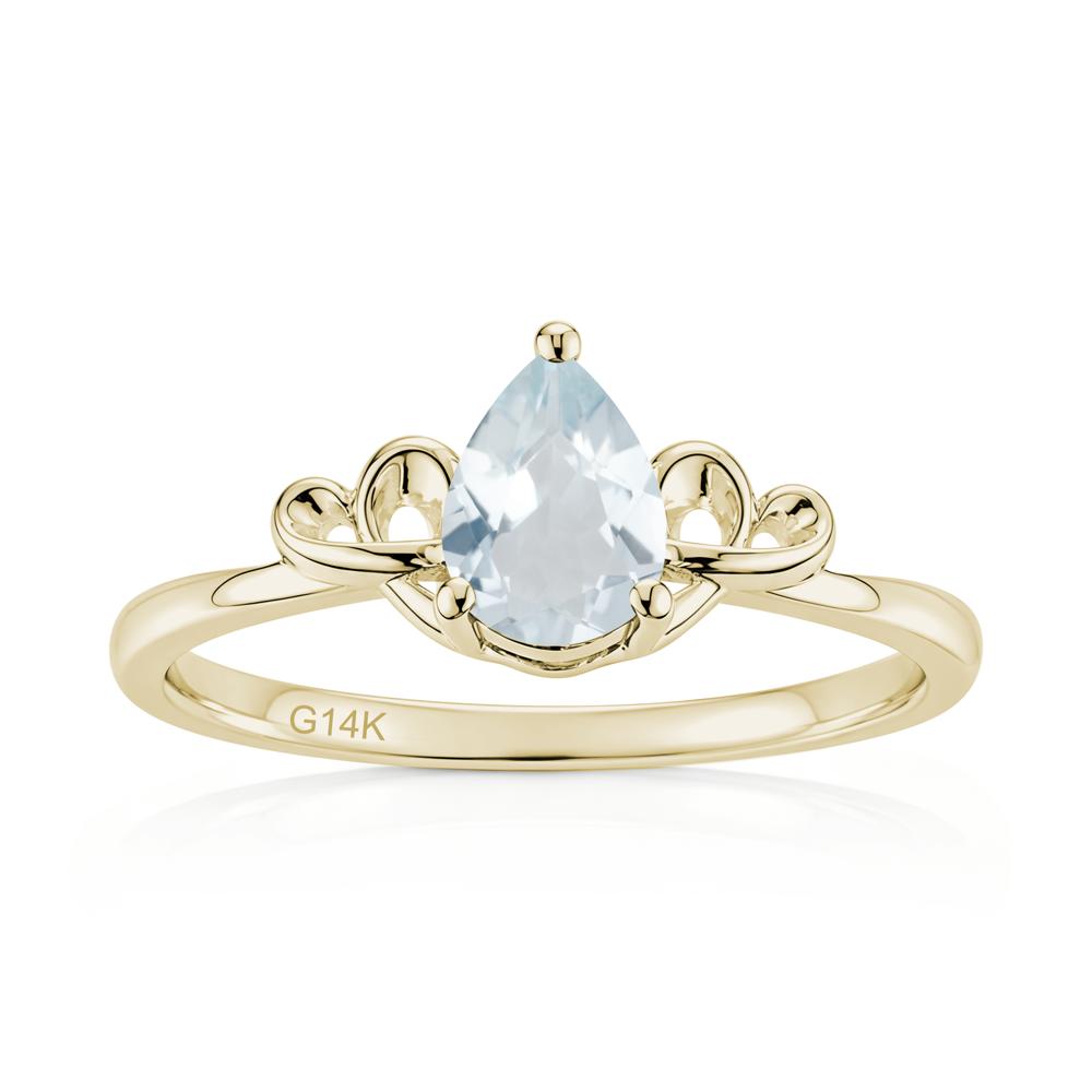 Love Knot Pear Shaped Sapphire Ring - LUO Jewelry #gemstone_Aquamarine