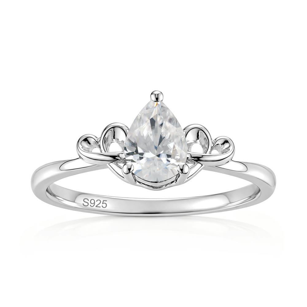 Love Knot Pear Shaped Sapphire Ring - LUO Jewelry #gemstone_Cubic Zirconia