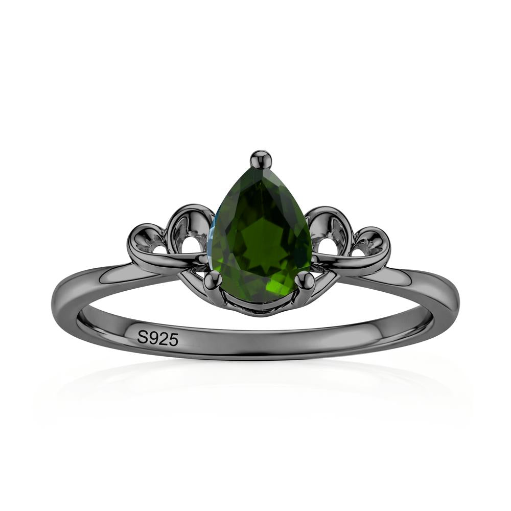 Love Knot Pear Shaped Sapphire Ring - LUO Jewelry #gemstone_Diopside