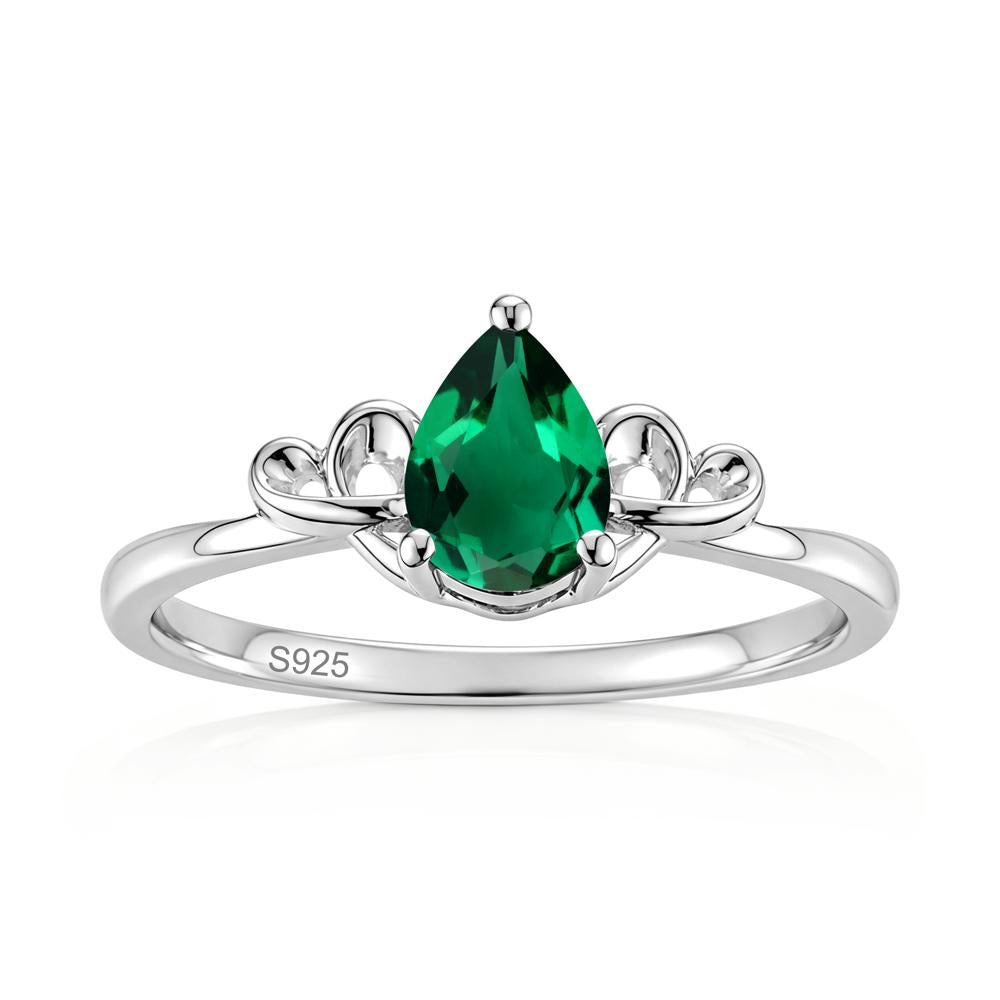 Love Knot Pear Shaped Sapphire Ring - LUO Jewelry #gemstone_Emerald