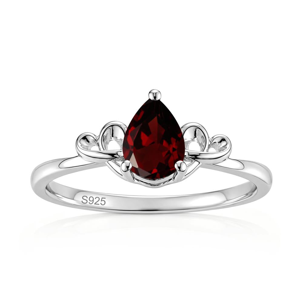 Love Knot Pear Shaped Sapphire Ring - LUO Jewelry #gemstone_Garnet