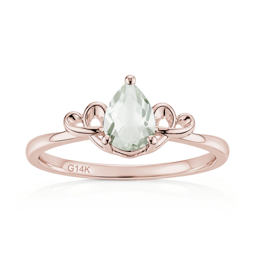 Love Knot Pear Shaped Sapphire Ring - LUO Jewelry #gemstone_Green Amethyst