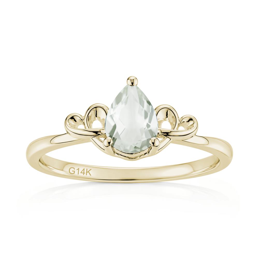 Love Knot Pear Shaped Sapphire Ring - LUO Jewelry #gemstone_Green Amethyst
