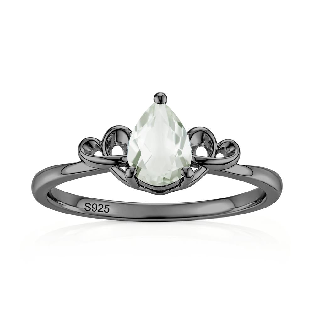 Love Knot Pear Shaped Sapphire Ring - LUO Jewelry #gemstone_Green Amethyst