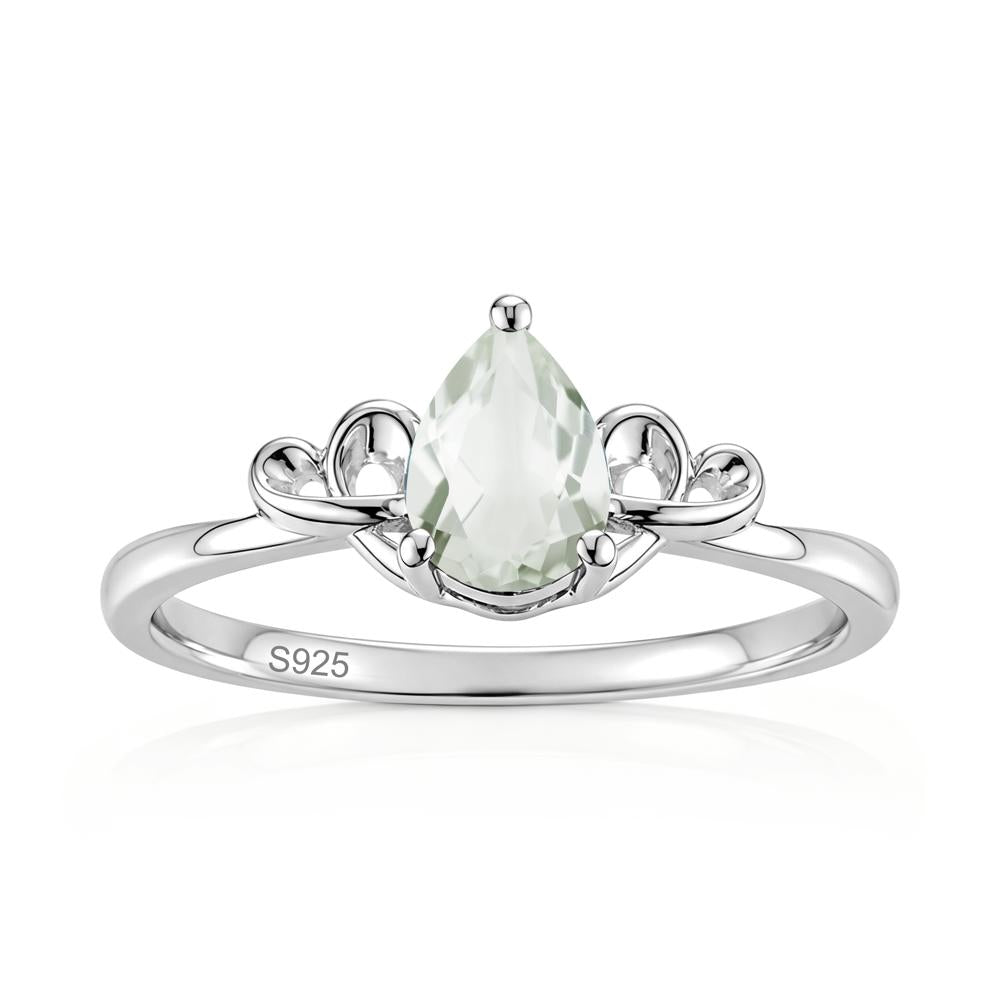 Love Knot Pear Shaped Sapphire Ring - LUO Jewelry #gemstone_Green Amethyst