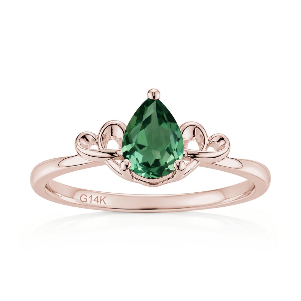 Love Knot Pear Shaped Sapphire Ring - LUO Jewelry #gemstone_Green Sapphire