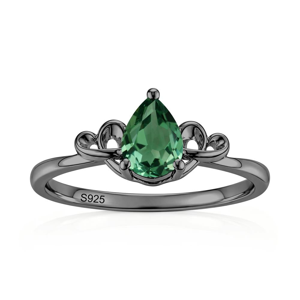 Love Knot Pear Shaped Sapphire Ring - LUO Jewelry #gemstone_Green Sapphire