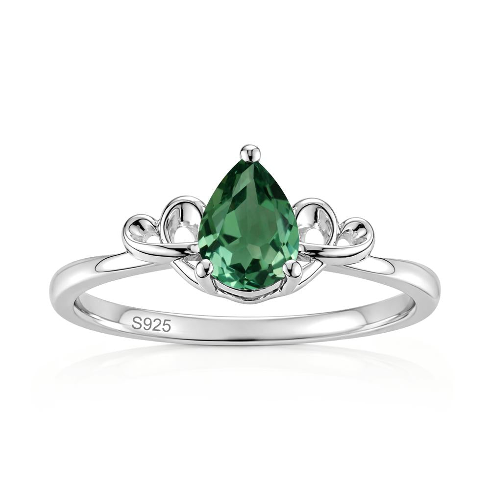 Love Knot Pear Shaped Sapphire Ring - LUO Jewelry #gemstone_Green Sapphire