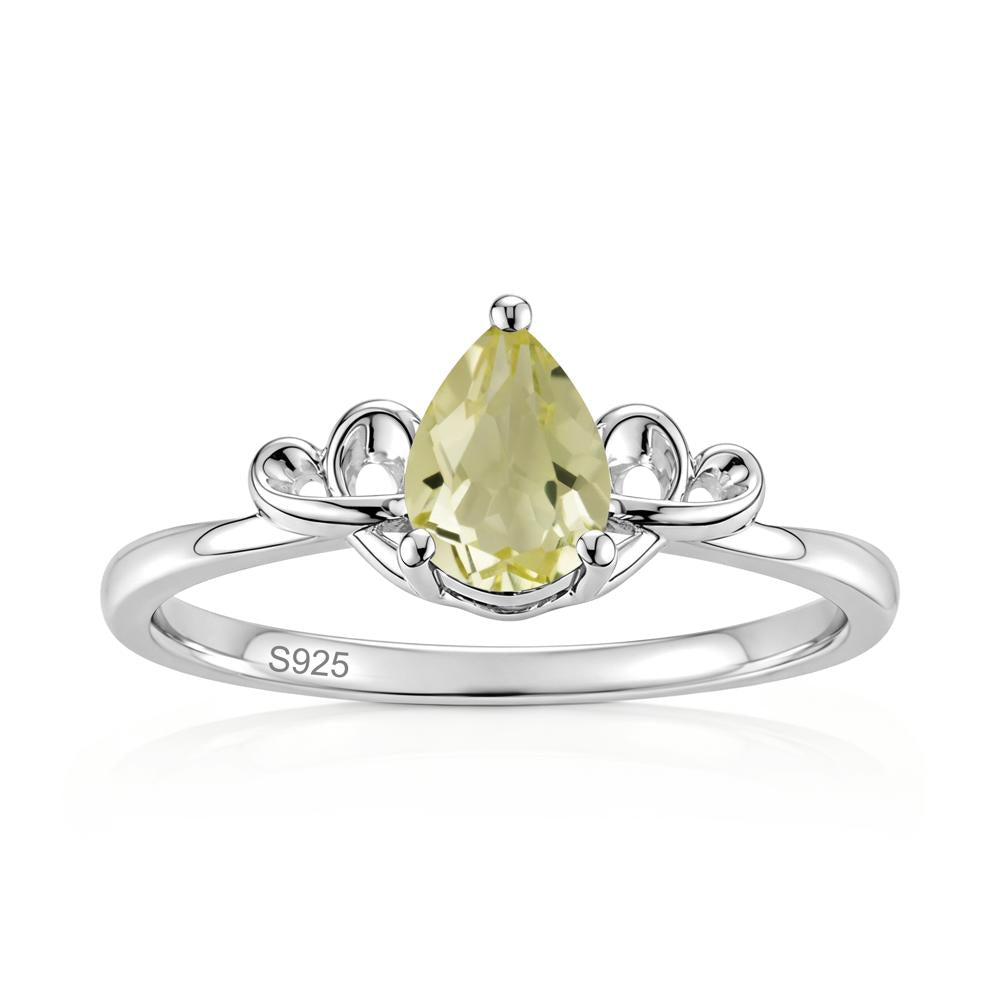 Love Knot Pear Shaped Sapphire Ring - LUO Jewelry #gemstone_Lemon Quartz