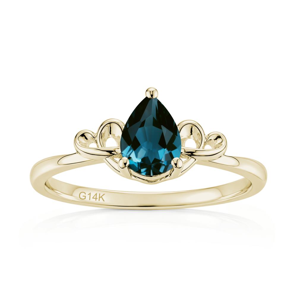 Love Knot Pear Shaped Sapphire Ring - LUO Jewelry #gemstone_London Blue Topaz