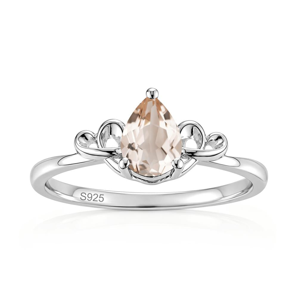 Love Knot Pear Shaped Sapphire Ring - LUO Jewelry #gemstone_Morganite