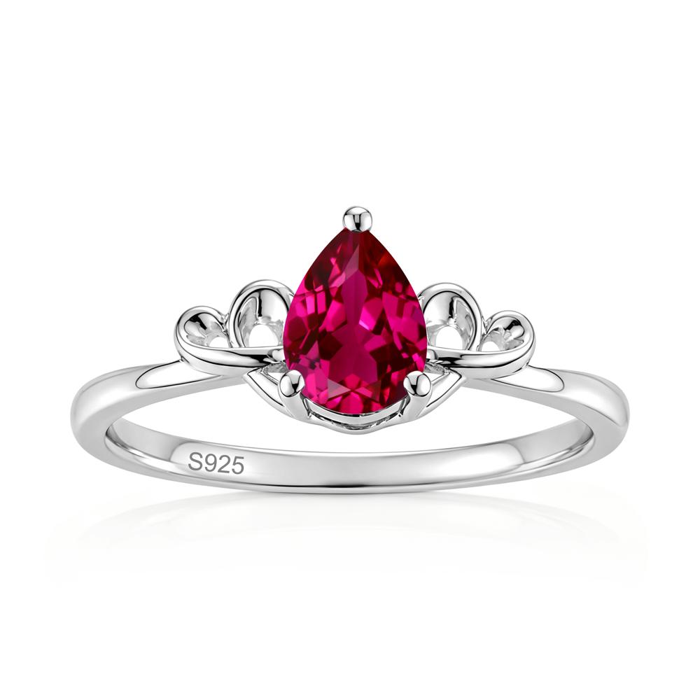 Love Knot Pear Shaped Sapphire Ring - LUO Jewelry #gemstone_Ruby