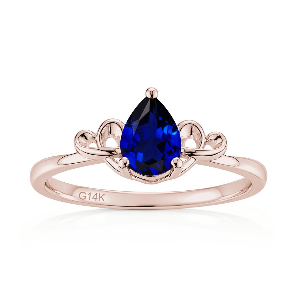 Love Knot Pear Shaped Sapphire Ring - LUO Jewelry #gemstone_Sapphire