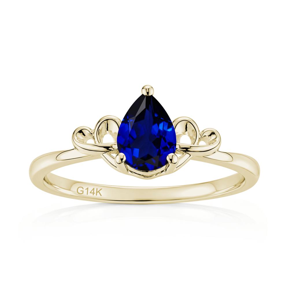 Love Knot Pear Shaped Sapphire Ring - LUO Jewelry #gemstone_Sapphire