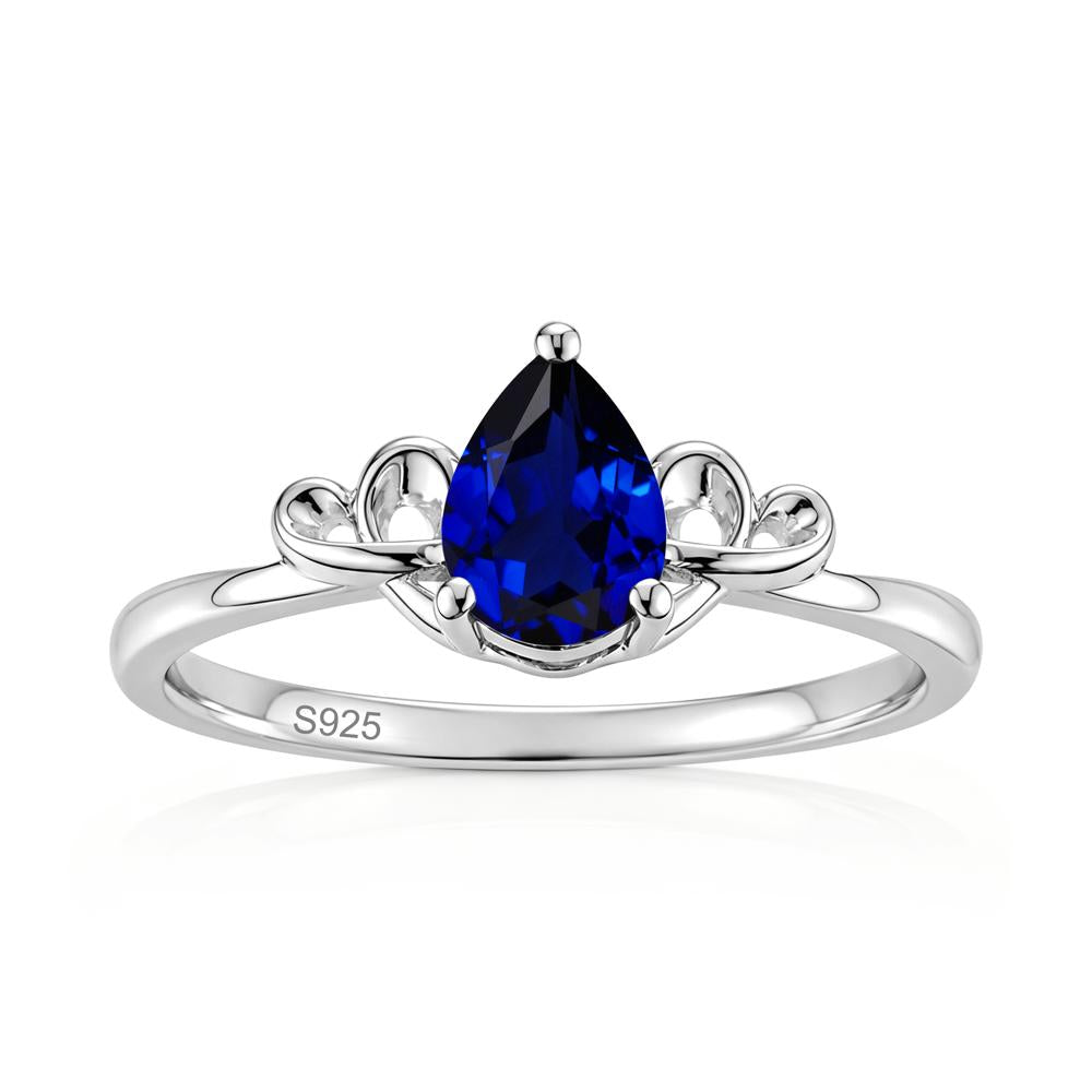 Love Knot Pear Shaped Sapphire Ring - LUO Jewelry #gemstone_Sapphire