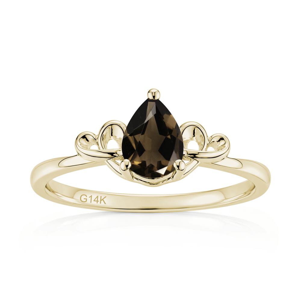 Love Knot Pear Shaped Sapphire Ring - LUO Jewelry #gemstone_Smoky Quartz