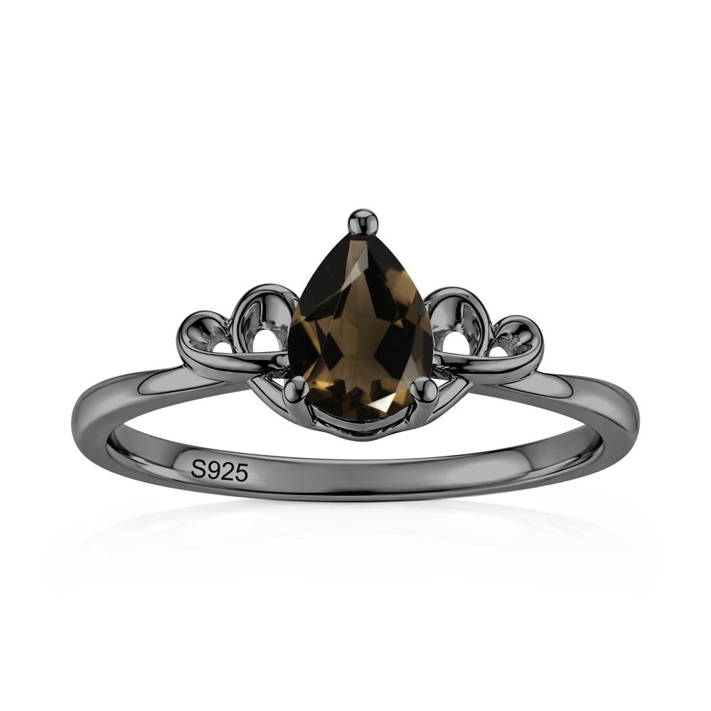 Love Knot Pear Shaped Sapphire Ring - LUO Jewelry #gemstone_Smoky Quartz