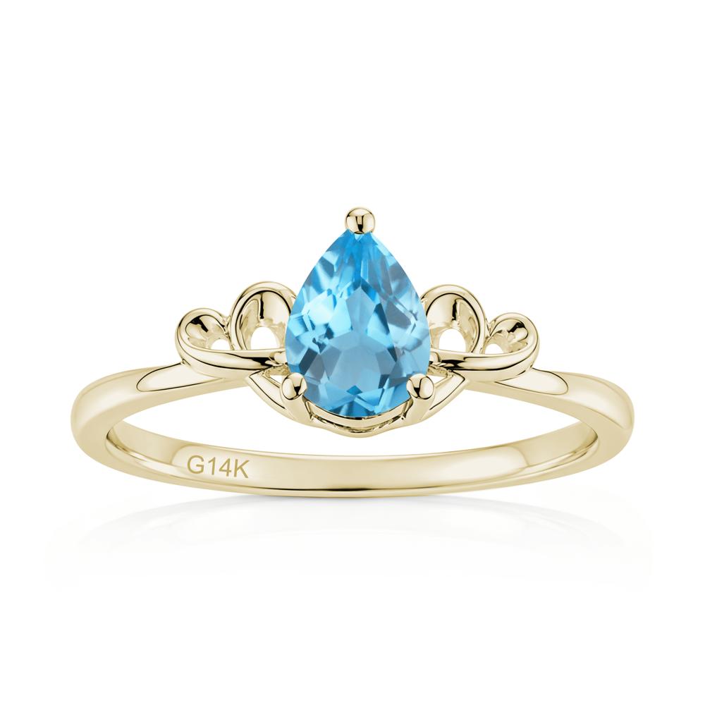 Love Knot Pear Shaped Sapphire Ring - LUO Jewelry #gemstone_Swiss Blue Topaz