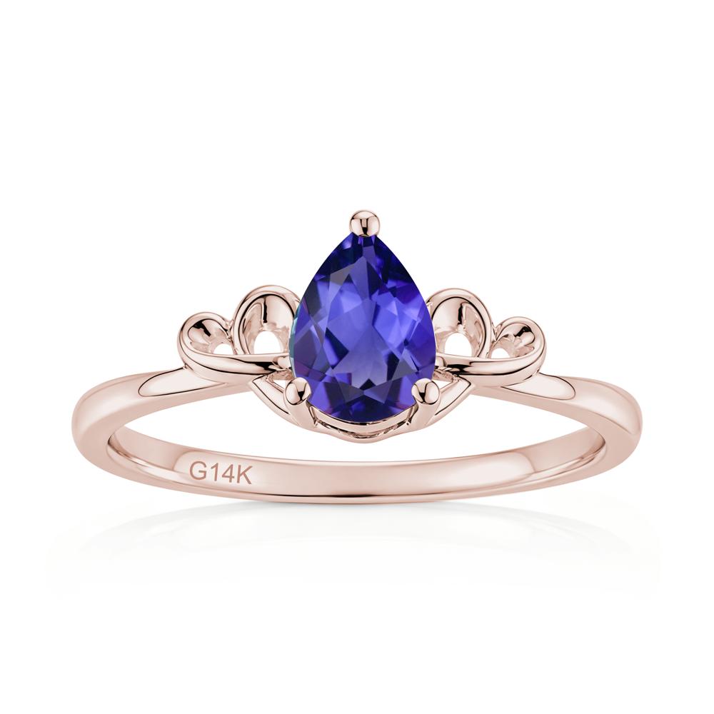 Love Knot Pear Shaped Sapphire Ring - LUO Jewelry #gemstone_Tanzanite