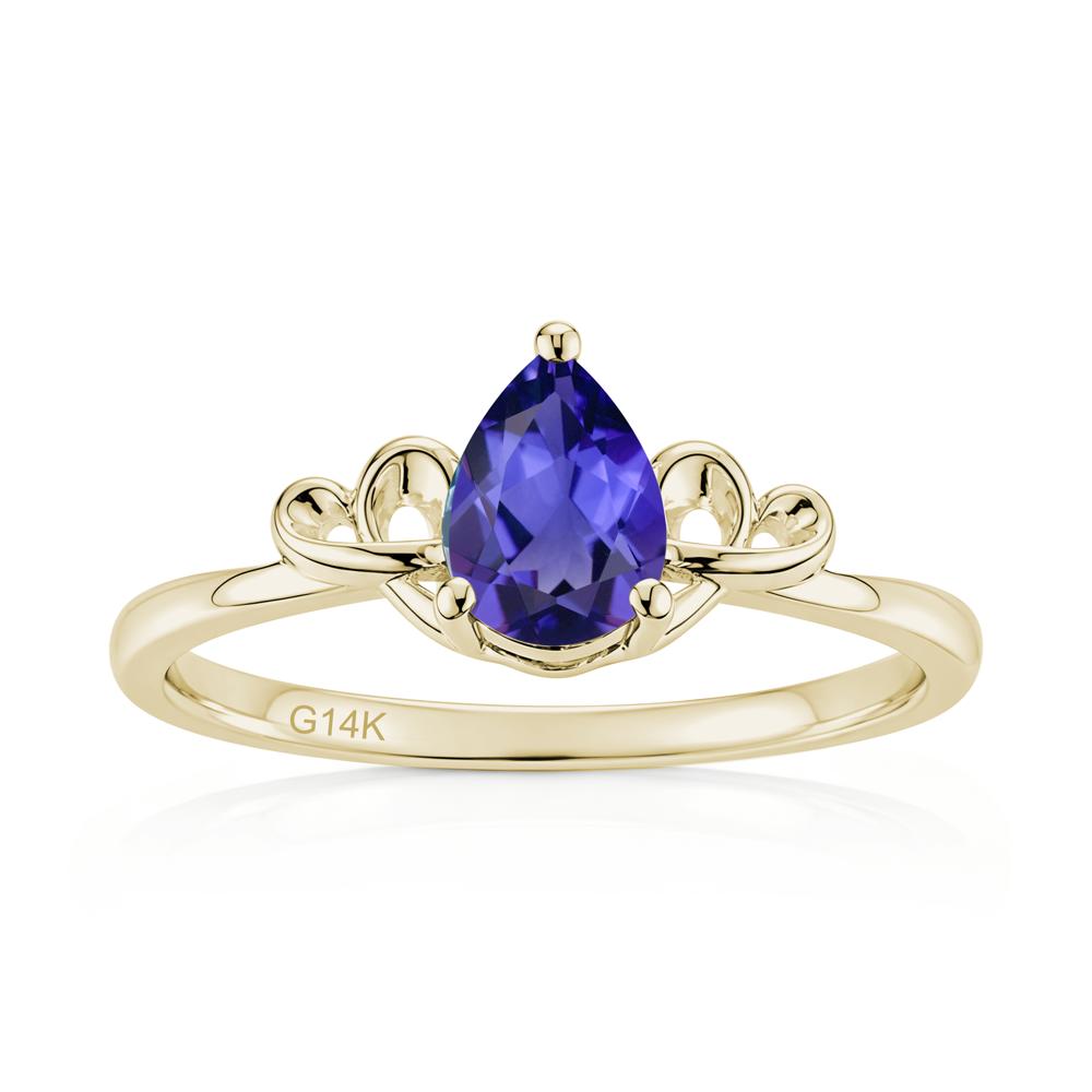 Love Knot Pear Shaped Sapphire Ring - LUO Jewelry #gemstone_Tanzanite