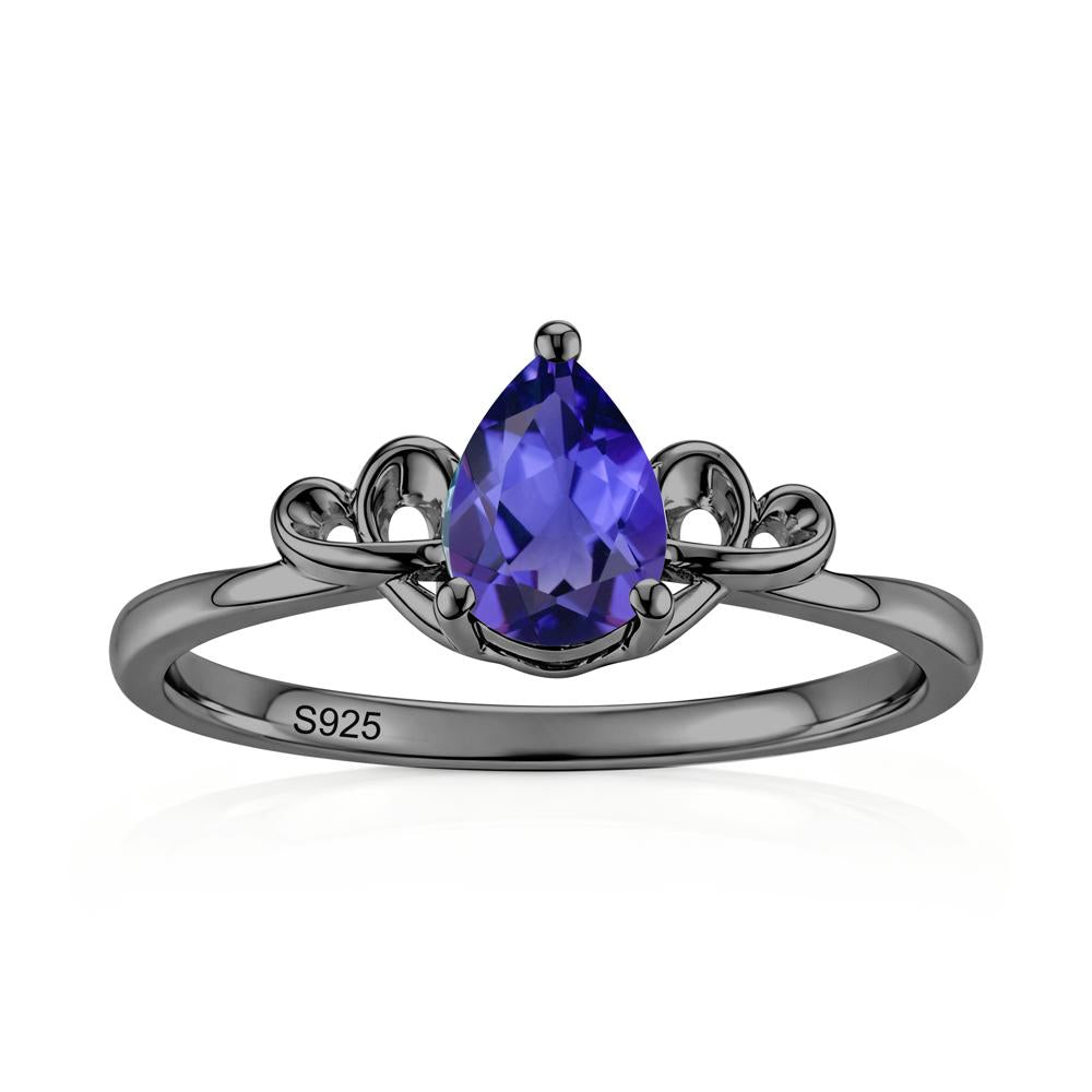 Love Knot Pear Shaped Sapphire Ring - LUO Jewelry #gemstone_Tanzanite