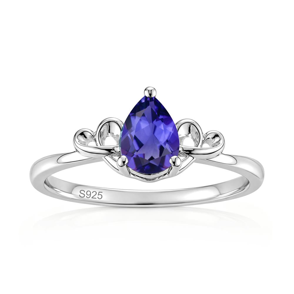 Love Knot Pear Shaped Sapphire Ring - LUO Jewelry #gemstone_Tanzanite