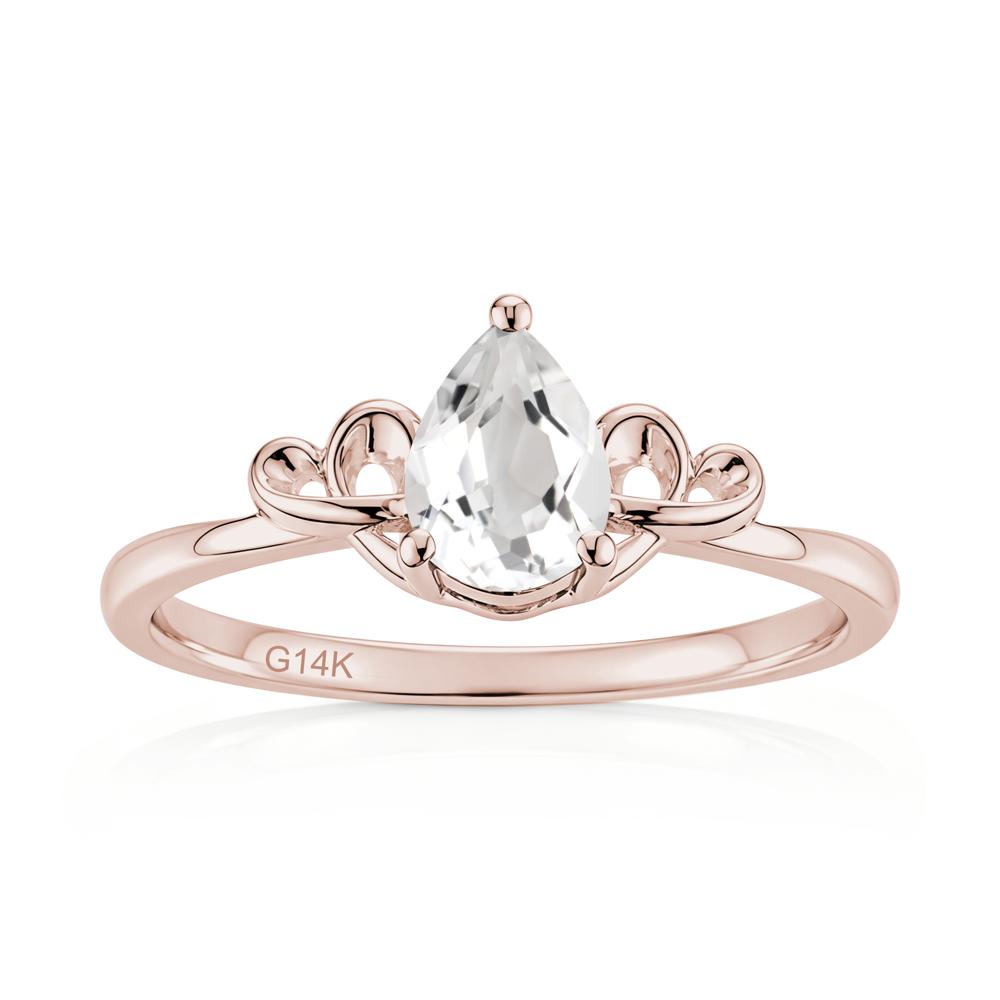 Love Knot Pear Shaped Sapphire Ring - LUO Jewelry #gemstone_White Topaz